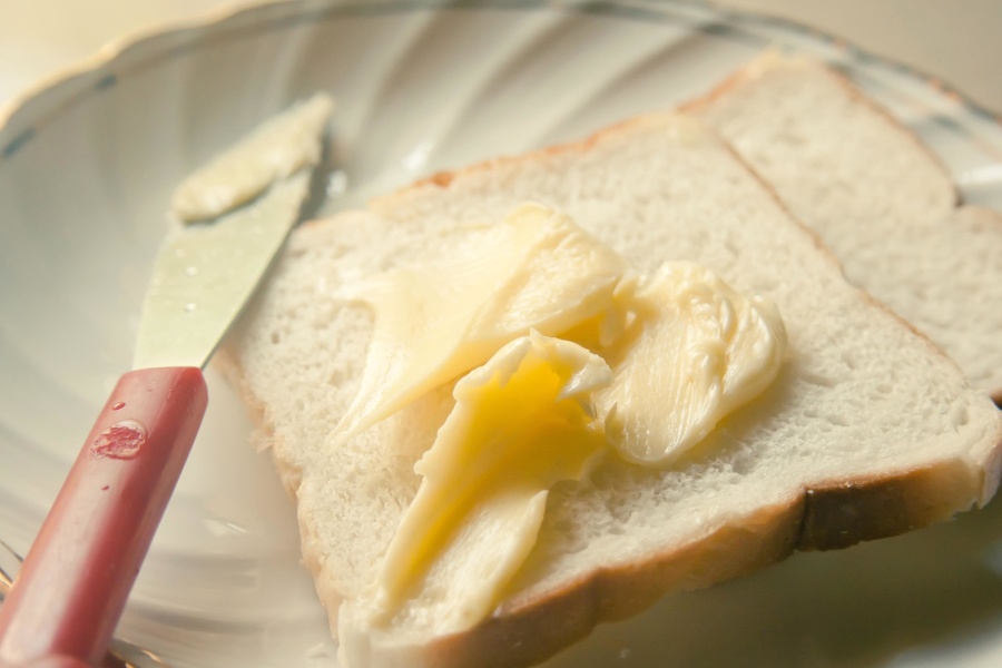 pão, manteiga, queijo, alimento, faca