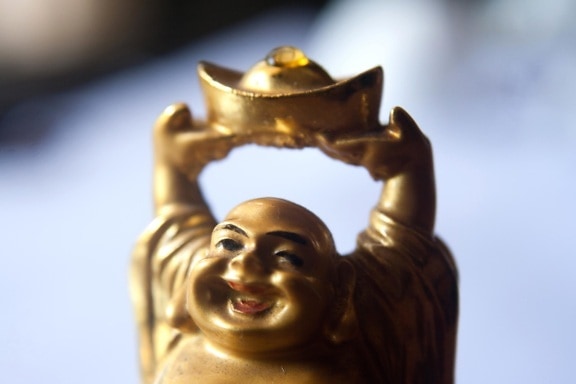 konst, Buddhism, guld, figur, religion