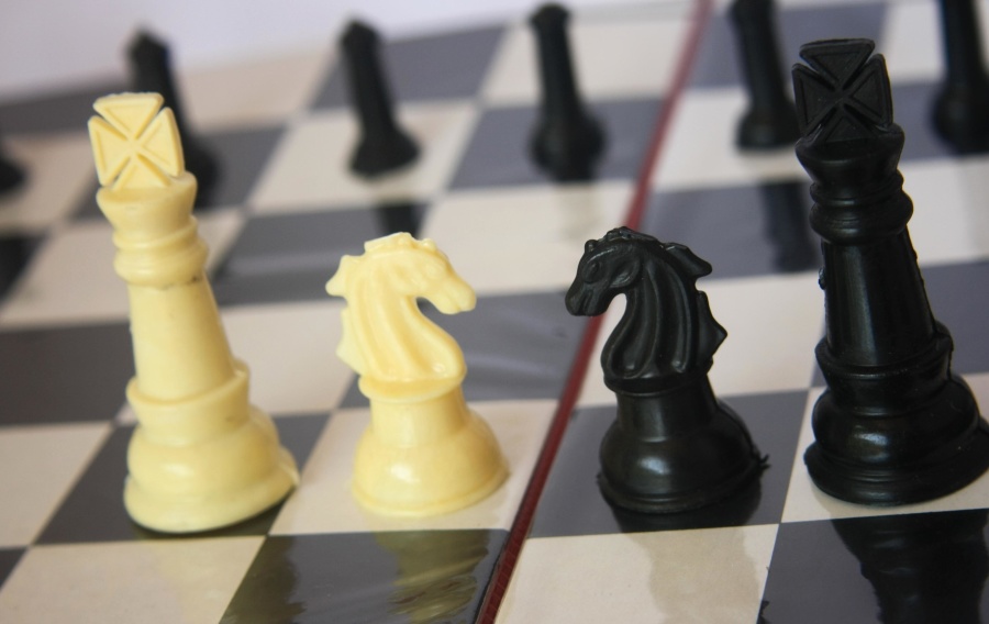 šachy, král, černá, bílá, hra, plastu, hračky, strategie