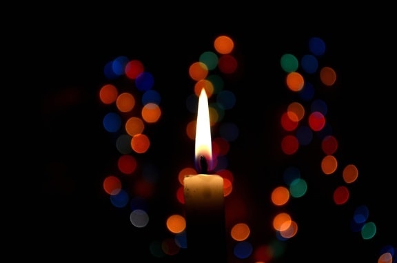 candle, dark, flame, light, fire, decoration