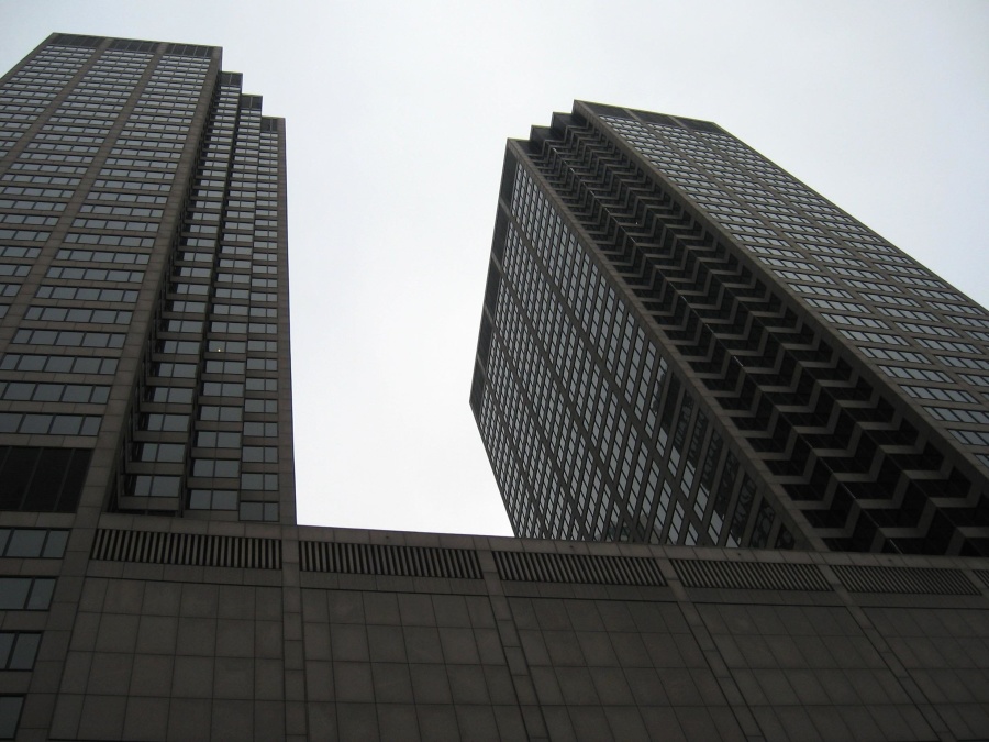 อาคาร สำนักงาน สถาปัตยกรรม เมือง ในเมือง ภาย นอก กระจก สวยงาม สีดำ