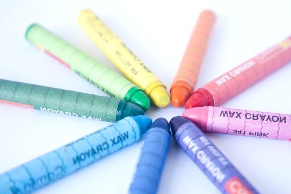 farve, oliekridt, blyant, uddannelse, regnbue, farverig