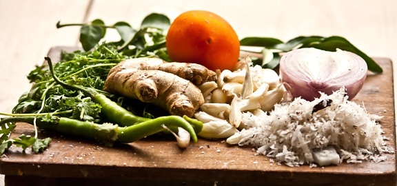 ingrediens, kost, grönsaker, mat, sallad