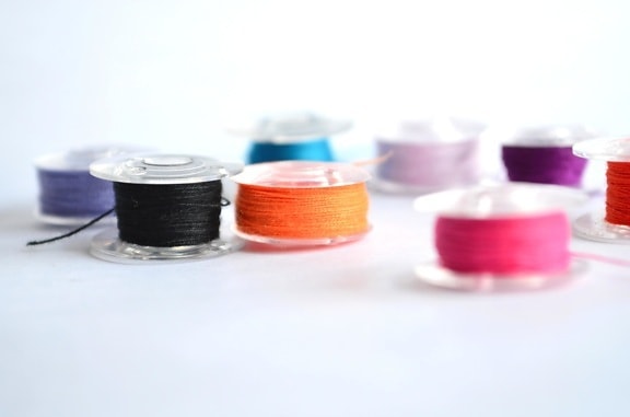 縫製糸、カラフルな pbject、プラスチック、色