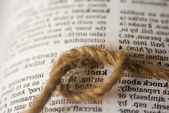 knot, dictionary, newspaper, book