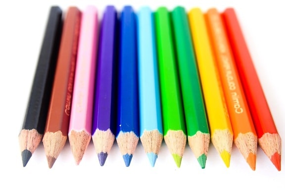 カラー、鉛筆、クレヨン、教育、虹、カラフルです