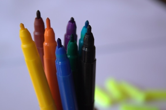 potlood, krijt, onderwijs, school, regenboog, tekening, kleurrijke