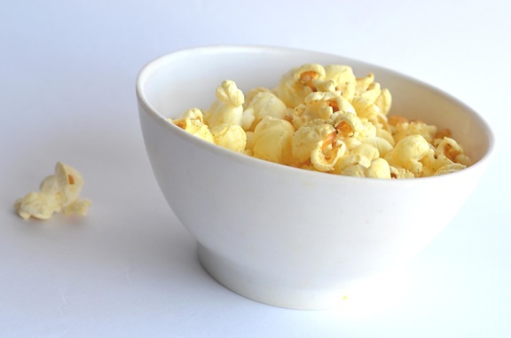 Popcorn, voedsel, bowl, maïs