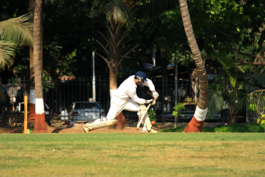 Cricket deporte, campo, juego, deporte, India