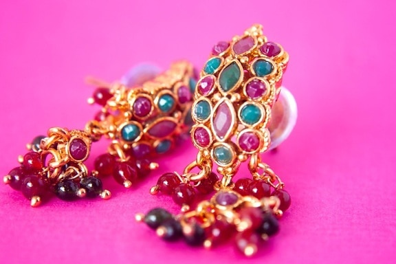 Bijoux, collier, décoration, or, gemme