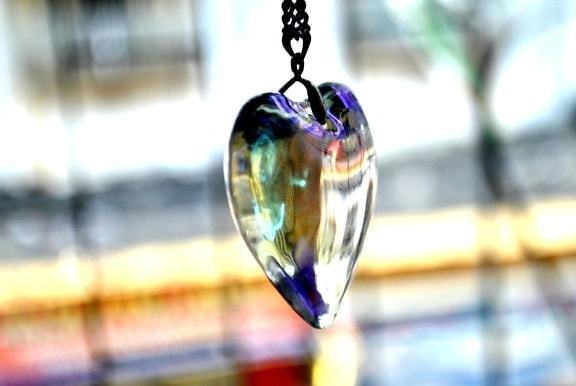 Corazón, vidrio, joyería, objeto