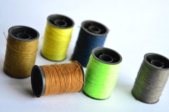groene kleur, draad, naaien, gereedschap, object
