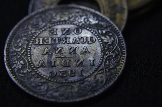 Viejo, moneda de metal, dinero, antigüedad, objeto