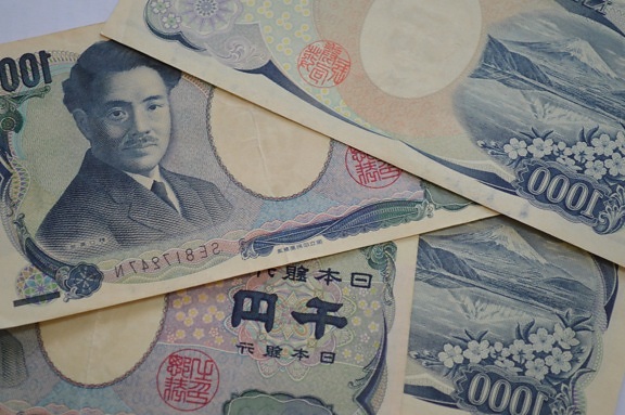 Japón, yen, dinero, efectivo, papel