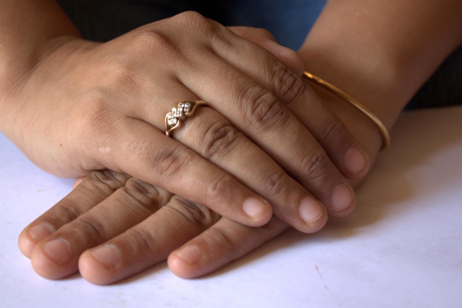 hånd, fingre, engagement, ring, hud, smykker, manicure
