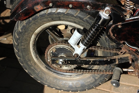 motorcycle, oldtimer, wheel, metal gear, mechanism, vehicle