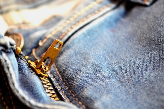 zipper, cloth, metal, jeans, object