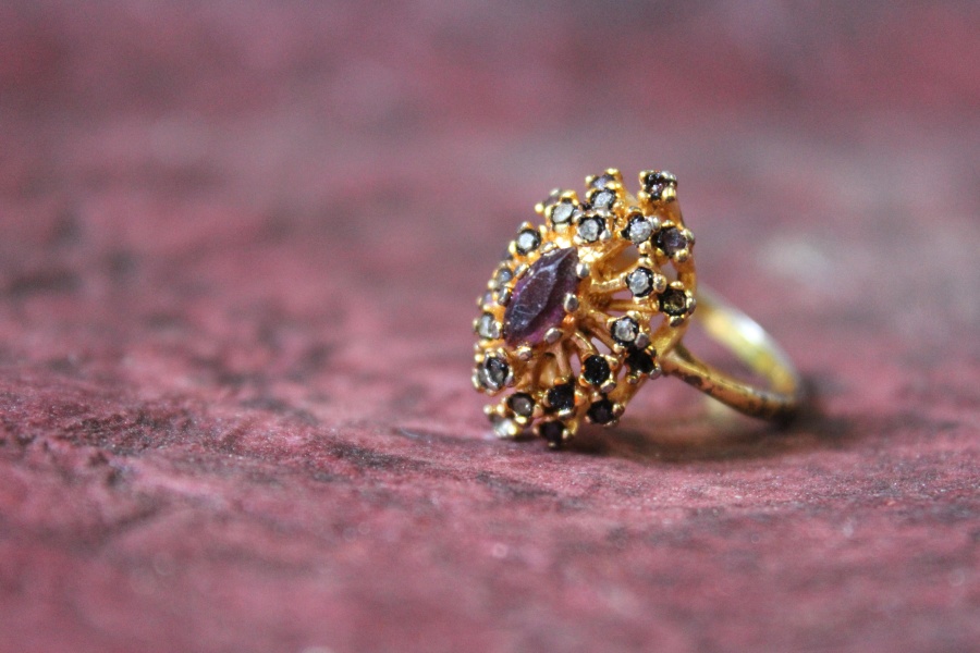nakit, prsten, blještav, zlato