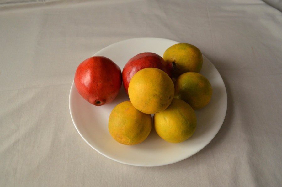 frukt, mat, citrus, citron, granatäpple, kost
