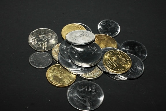 Фінанси, гроші, металеві монети, метал, економіка, готівкою