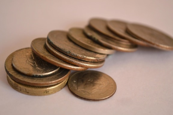kovové mince, hotovosť, ekonomika, peniaze, meď, bronz