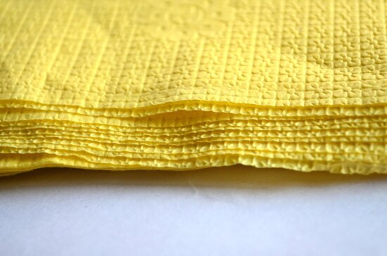yellow paper, fiber, handkerchief, napkin