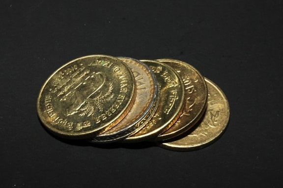 インド、金属製コイン、金、金属、金、現金