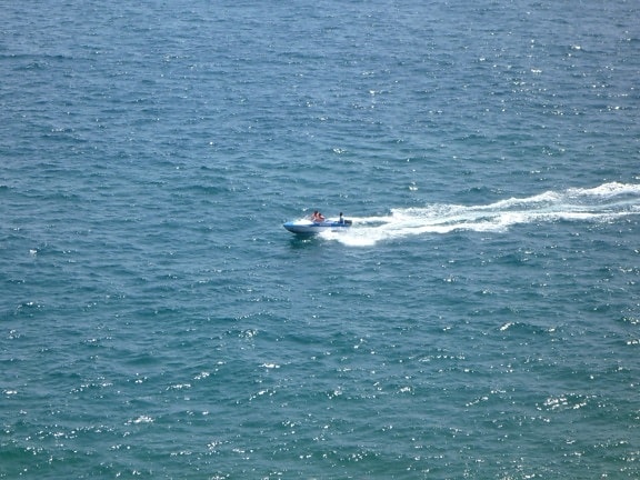 Velocidad, barco, azul, agua, mar, lancha motora, barco, motorboat, océano, mar
