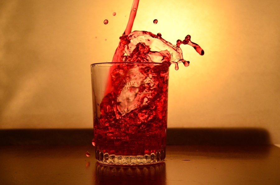 crvena tekućina, voćni sok, staklo, piće, piće