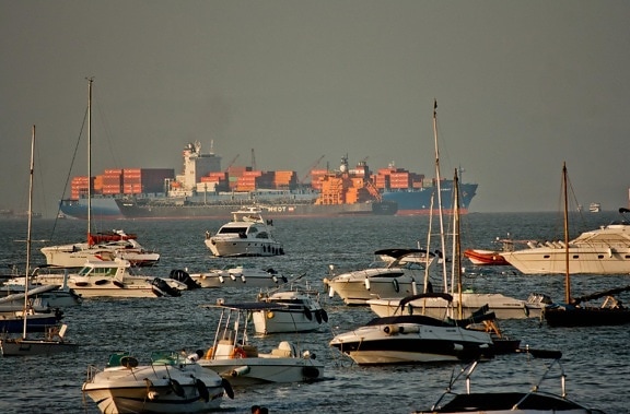 morze, Łódź, jacht, żaglówkę, marina, dock, port, statek, cargo