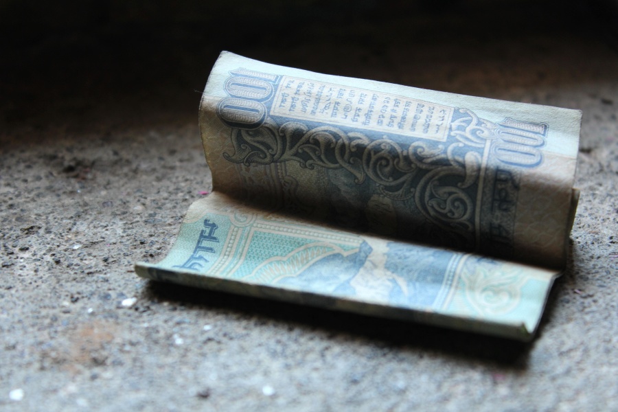 India, mata uang, uang tunai, kertas, uang kertas
