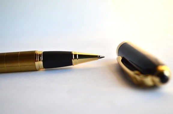 olovka, luksuz, zlato, objekt, makro