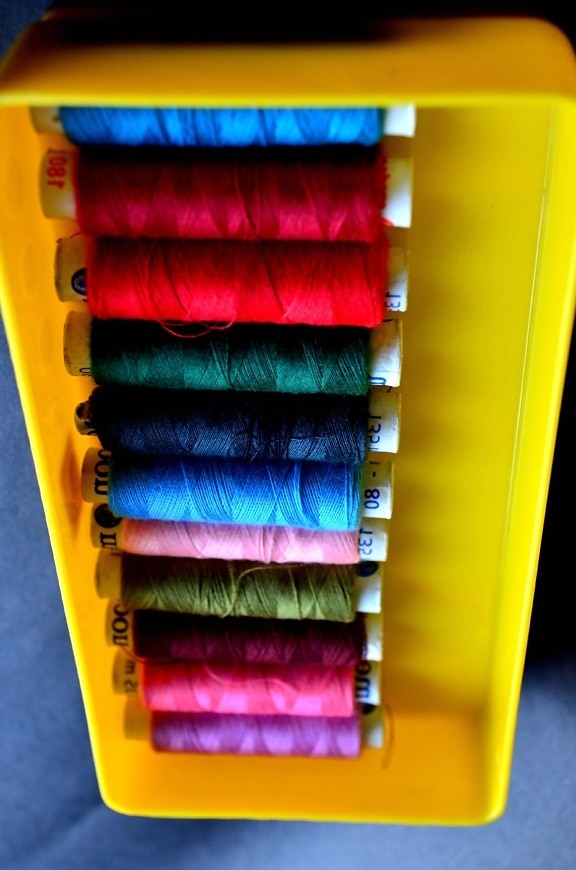 naaien draad, kleermaker, kleurrijk, vak, kunststof, object