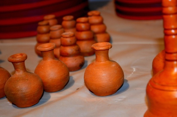 Pots de terre, poterie, bouteille, art, faits à la main, artisanat