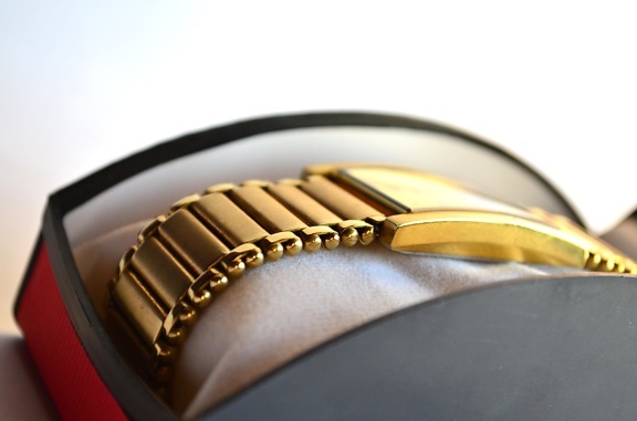 gull, armbåndsur, boksen, luksus, klokke