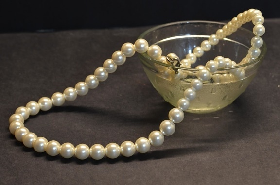 bowl, pearl, necklace, luxury, jewelry