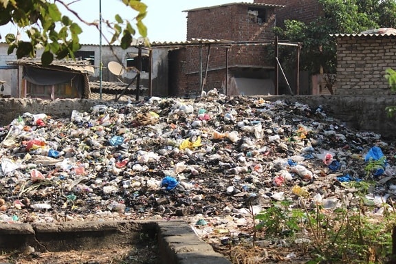 smeće, prljavština, otpad, smeće, dvorištu, smeće, zagađenja