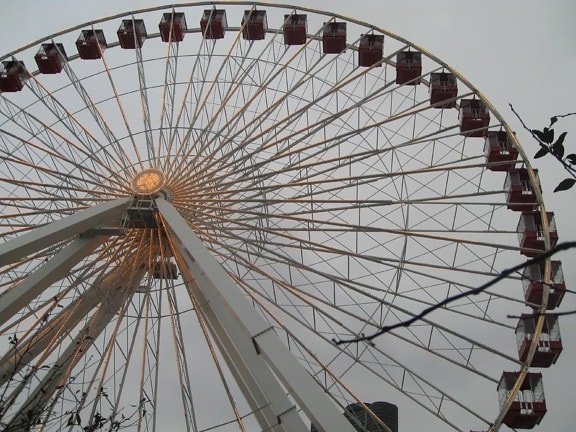 Construction, roue, parc d'attraction, attraction touristique