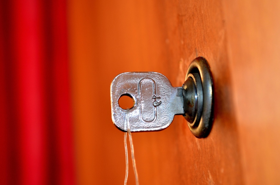 klíč, dveře, zámek, detail, objektu, železo, ocel