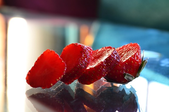 Obst, Erdbeere, Dekoration, Glas