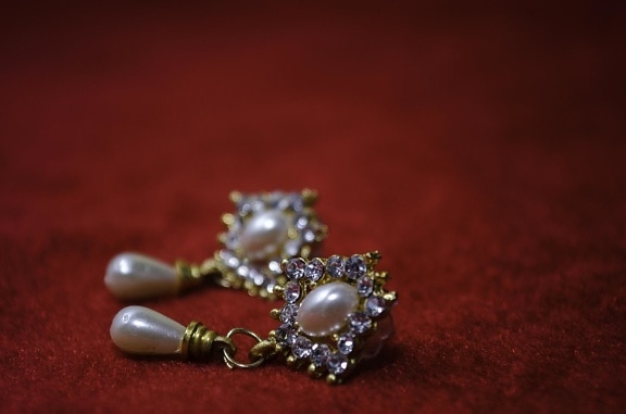 earrings, gold, pearl, diamond, luxury, expensive, jewelry