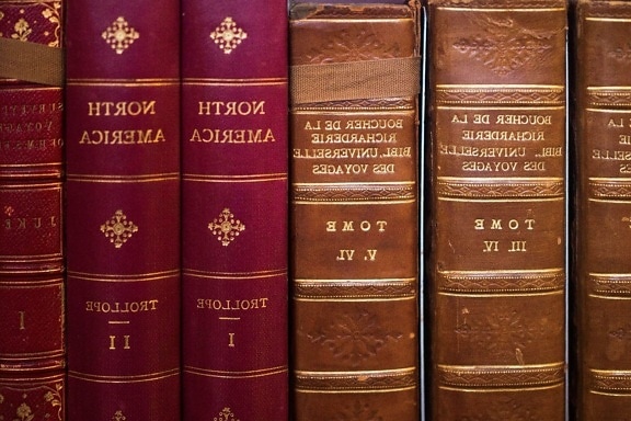 antik, gamla, bok, bokhylla