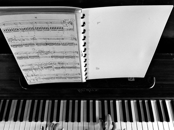 Ноты, музыка, фортепиано, инструмент, искусство, клавиатуры