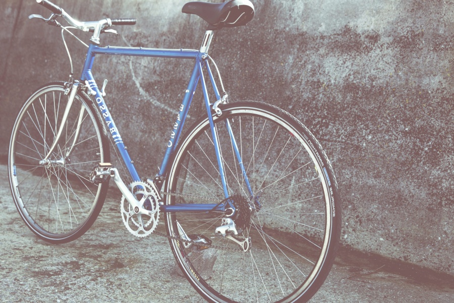 clasic, albastru, bicicleta, antic