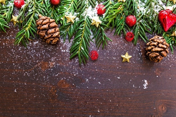 Braun, kiefer, weihnachten, dekor, verzierung, dekoration