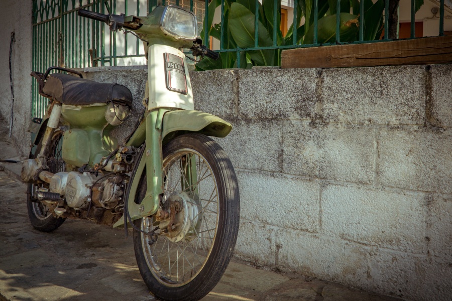 old, motor, scooter, vehicle, moped, motorcycle, oldtimer