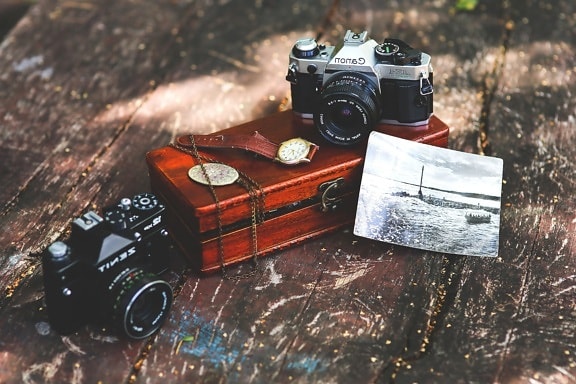 equipamento antigo, câmera fotográfica, coleção, antiguidade