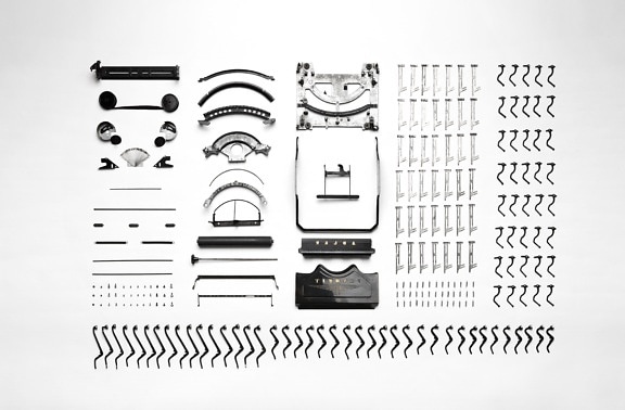 old, typewriter, component, object, part, equipment