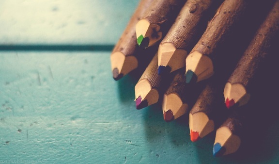 De madera, color, lápices, objeto, colorido
