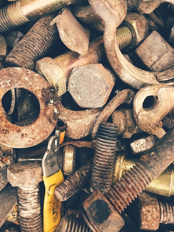rust, metal screw, iron, brown, object